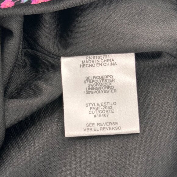 City Triangles Black Pink Floral Mini Dress Puff Sleeves Size L Ruffle Milkmaid - Picture 5 of 11